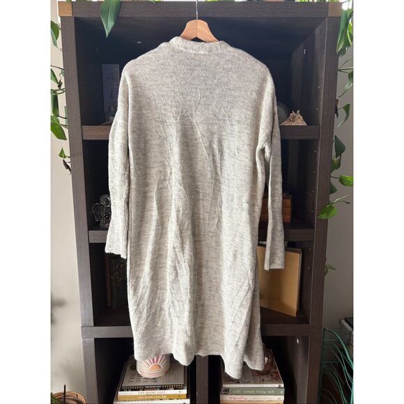 Loft Cozy Gray & Oatmeal Mohair & Wool Blend Open Front Cardigan Medium Petite - Picture 2 of 4